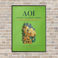 Thumbnail for Ancona Falconara Airport AOI - Canvas Framed - Light Green