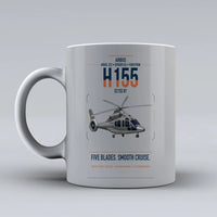 Thumbnail for Airbus H155 EC155 B1 design on light gray ceramic mug, double-side print