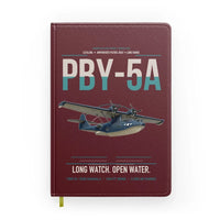 Thumbnail for PBY-5A Catalina design on dark red notebook