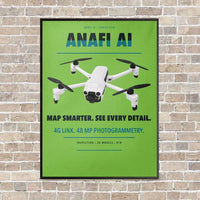 Thumbnail for Parrot ANAFI Ai vertical canvas print - framed - light green background