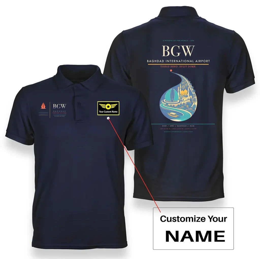 Baghdad International Airport BGW Navy Blue+Name