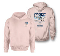Thumbnail for Cessna A185F Skywagon design on pink double-side hoodie, double-side print