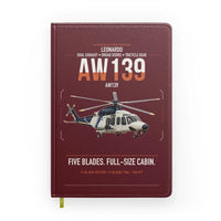 Thumbnail for Leonardo AW139 design on dark red notebook