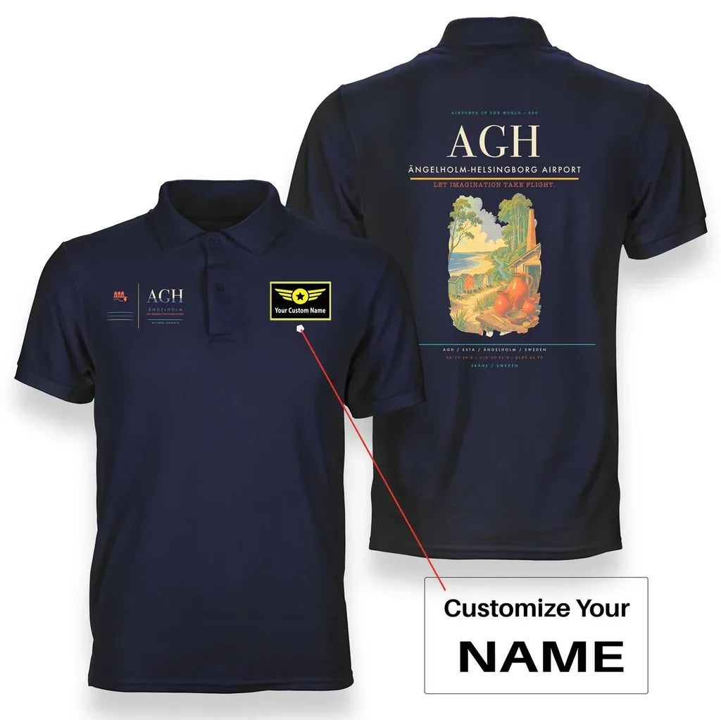 Ängelholm-Helsingborg Airport AGH Navy Blue+Name