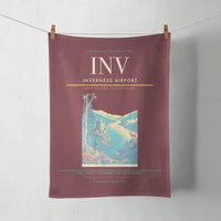 Thumbnail for Inverness Airport (INV) design on dark red towel