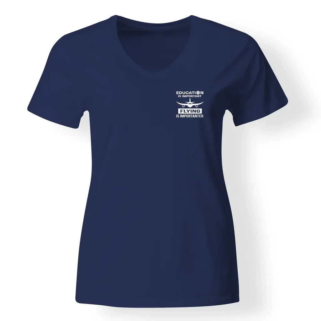 Flying is Importanter Designed V-Neck T-Shirts - view 12