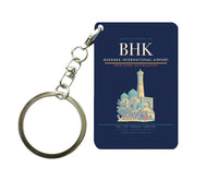 Thumbnail for Bukhara International Airport BHK Key Chain design on navy blue key chain