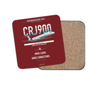 Thumbnail for Bombardier CRJ900 design on dark red 1 piece coaster