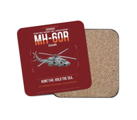 Thumbnail for Sikorsky MH-60R Seahawk design on dark red 1 piece coaster