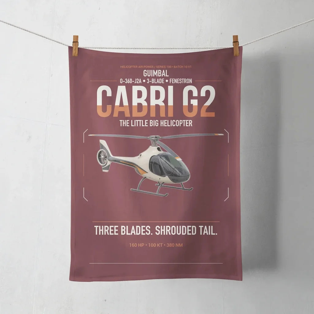 Guimbal Cabri G2 design on dark red towel