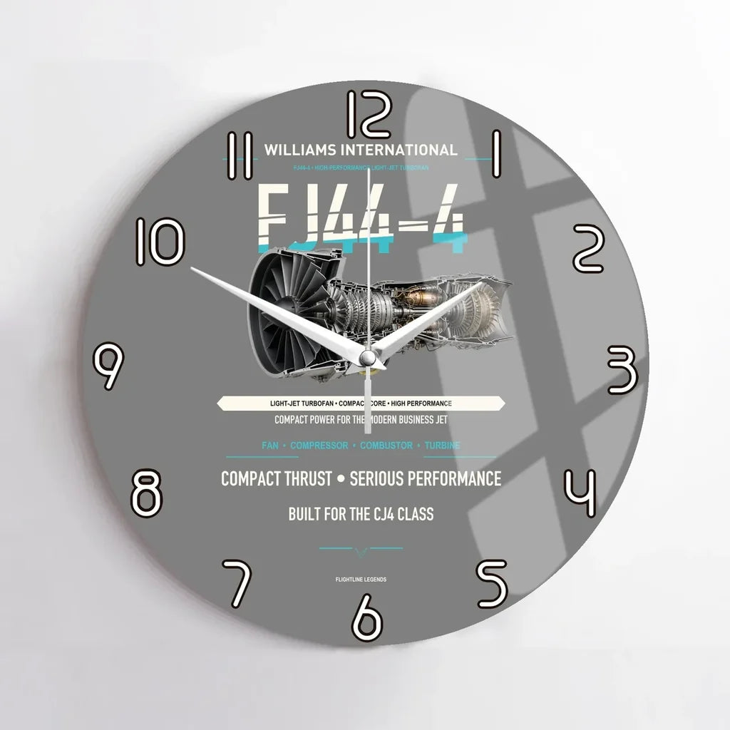 FJ44-4 design on gray no frame wall clock