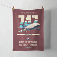 Thumbnail for Boeing 747-400 Dreamlifter design on dark red towel