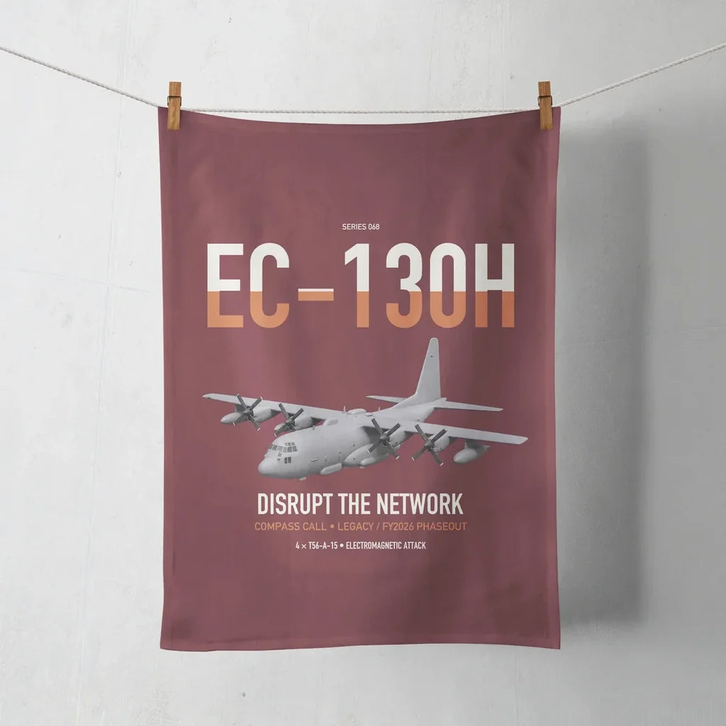 EC-130H Compass Call design on dark red towel