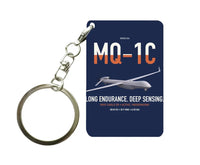 Thumbnail for MQ-1C Gray Eagle ER design on navy blue designed key chain, double-side print