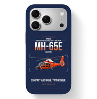 Thumbnail for Airbus MH-65E Dolphin design on navy blue magsafe iphone case, for iPhone 17 Pro