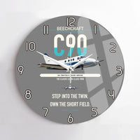 Thumbnail for Beechcraft King Air C90 design on gray no frame wall clock