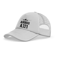 Thumbnail for Airbus A321 & Plane trucker cap - white