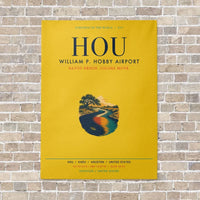 Thumbnail for William P. Hobby Airport HOU vertical canvas print - no frame - yellow background