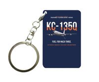 Thumbnail for KC-135Q Blackbird Tanker design on navy blue designed key chain, double-side print
