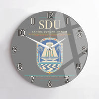 Thumbnail for Santos Dumont Airport (SDU) design on gray no frame wall clock