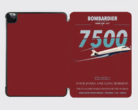 Thumbnail for Bombardier Global 7500 design on dark red ipad tablet case