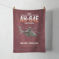 Thumbnail for Boeing AH-64E Apache Guardian design on dark red towel