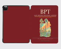 Thumbnail for Jack Brooks Regional Airport (BPT) design on dark red ipad tablet case
