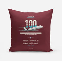 Thumbnail for Fokker 100 design on dark red pillow