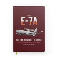 Thumbnail for E-7A Wedgetail design on dark red notebook