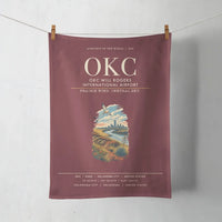 Thumbnail for OKC Will Rogers International Airport (OKC) design on dark red towel