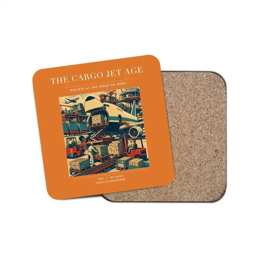 The Cargo Jet Age - Designed Coasters design on orange 1-piece