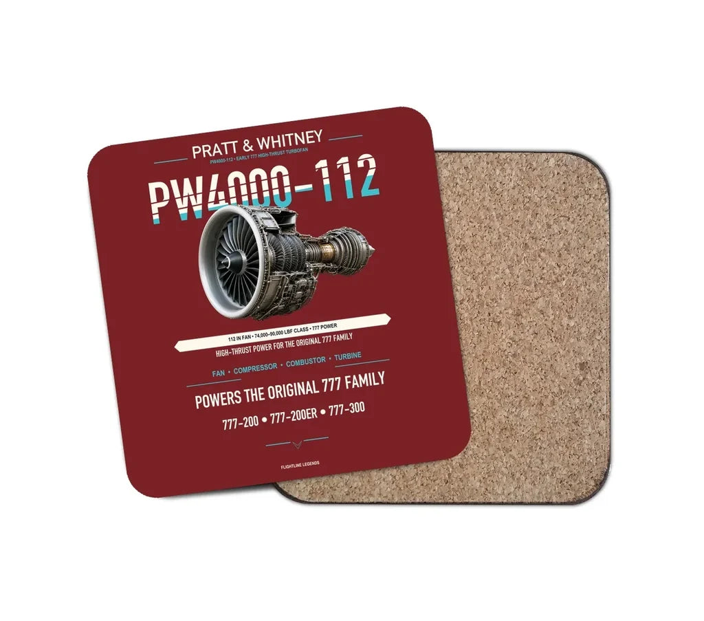 Embraer ERJ145 design on dark red 1 piece coaster