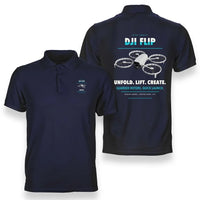 Thumbnail for DJI Flip design on navy blue polo