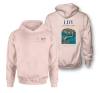 Thumbnail for City of Derry Airport (LDY) design on pink double-side hoodie