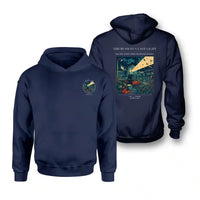 Thumbnail for VINTAGE G4425 - The Runway's Last Light - Double-Side Hoodie design on navyblue double side