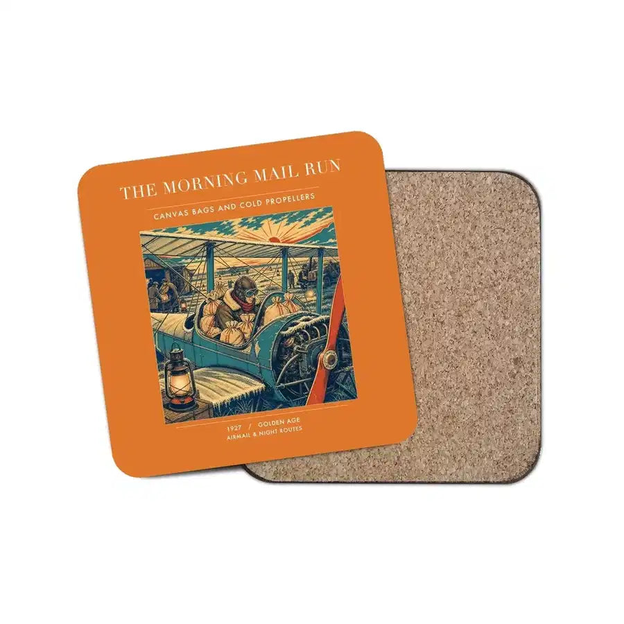 The Morning Mail Run - Designed Coasters design on orange 1-piece