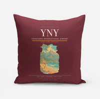 Thumbnail for Yangyang International Airport (YNY) design on dark red pillow