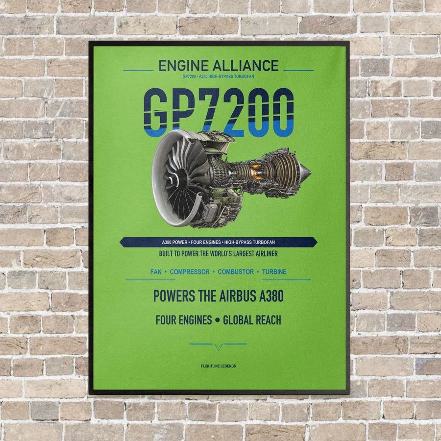 GP7200 vertical canvas print - framed - light green background