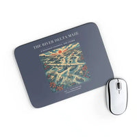 Thumbnail for VINTAGE G4274 - The River Delta Maze - Designed Mouse Pads design on navyblue rectangle