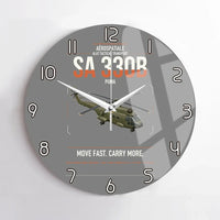 Thumbnail for Aérospatiale SA 330B Puma design on gray no frame wall clock