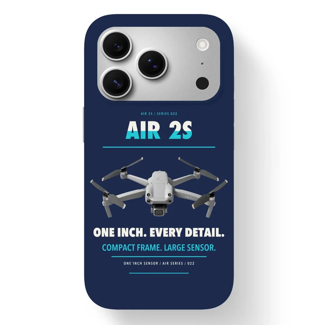 DJI Air 2S Case design on navy blue iphone case