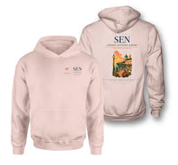 Thumbnail for London Southend Airport (SEN) design on pink double-side hoodie