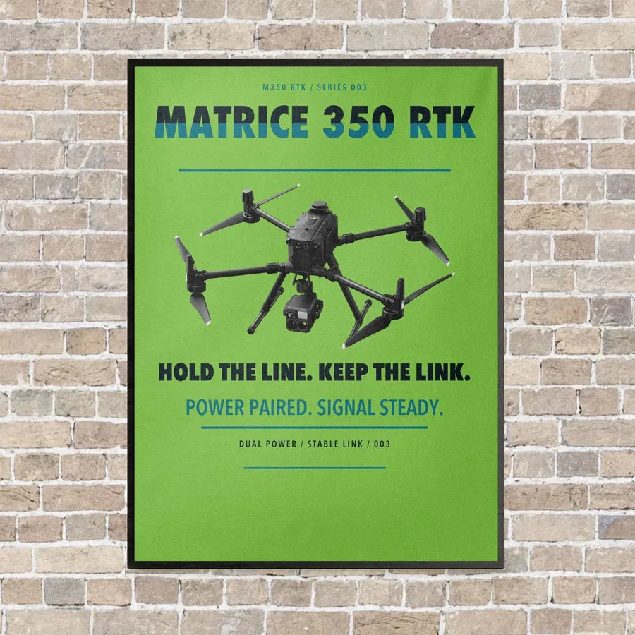 DJI Matrice 350 RTK vertical canvas print - framed - light green background