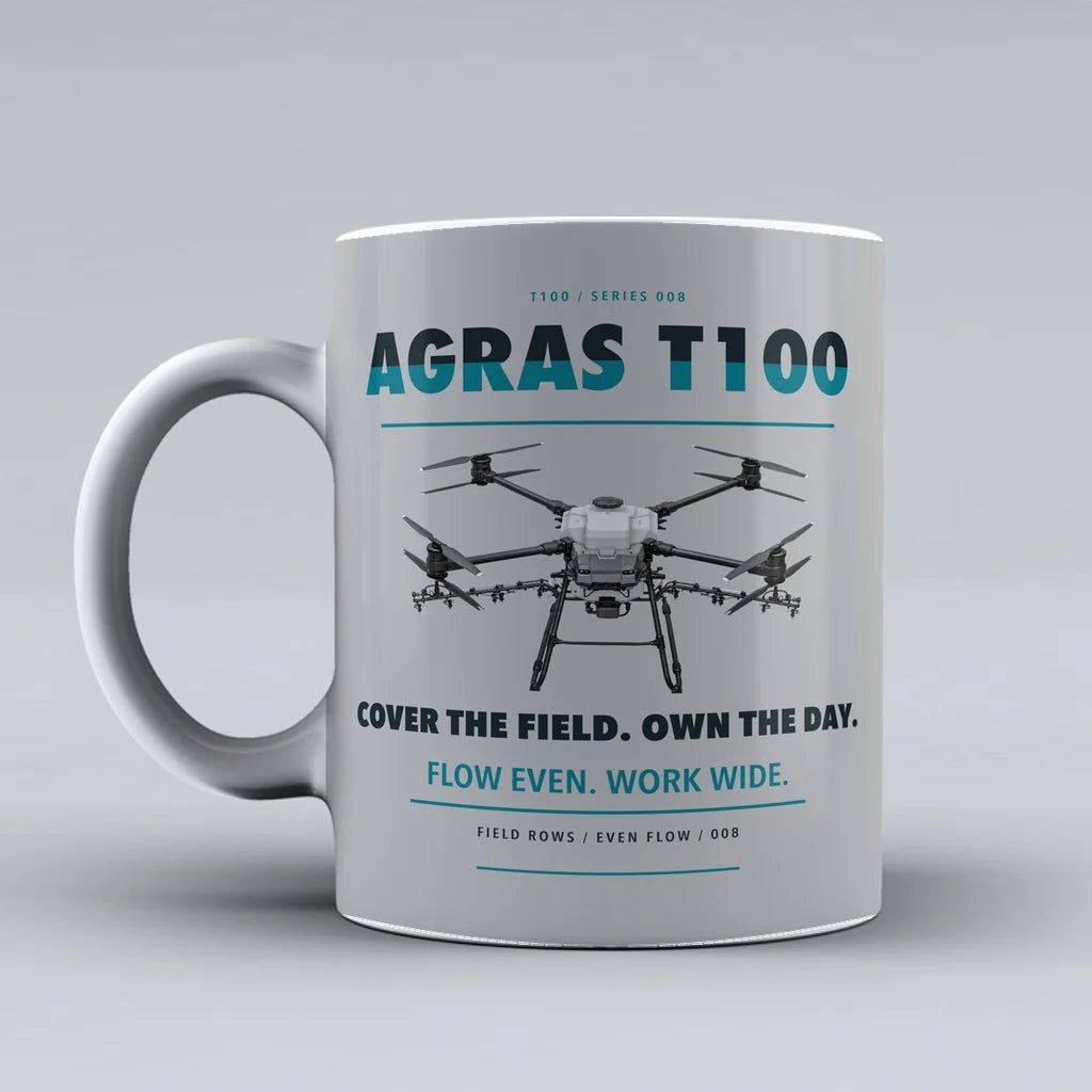 Agras T100 Mug design on light gray dji