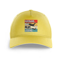 Thumbnail for Husband & Dad & Pilot & Legend printed hat - yellow