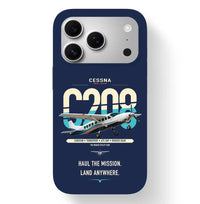 Thumbnail for Cessna 208 Caravan design on navy blue magsafe iphone case, for iPhone 17 Pro