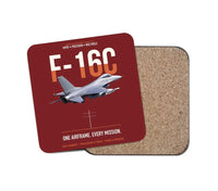 Thumbnail for F-16C Fighting Falcon One Airframe Every Mission design on dark red 1 piece coaster