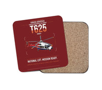 Thumbnail for Turkish Aerospace T625 Gökbey design on dark red 1 piece coaster