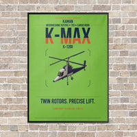 Thumbnail for Kaman K-1200 K-MAX vertical canvas print - framed - light green background