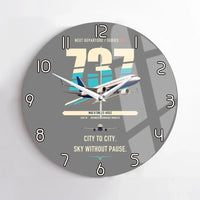 Thumbnail for Boeing 737 MAX 8 design on gray no frame wall clock